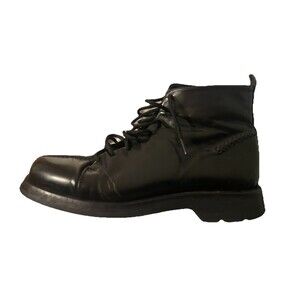 Cole Haan Vintage Mens 8.5 M Black Leather Lace Up High Top Combat Boot Shoes